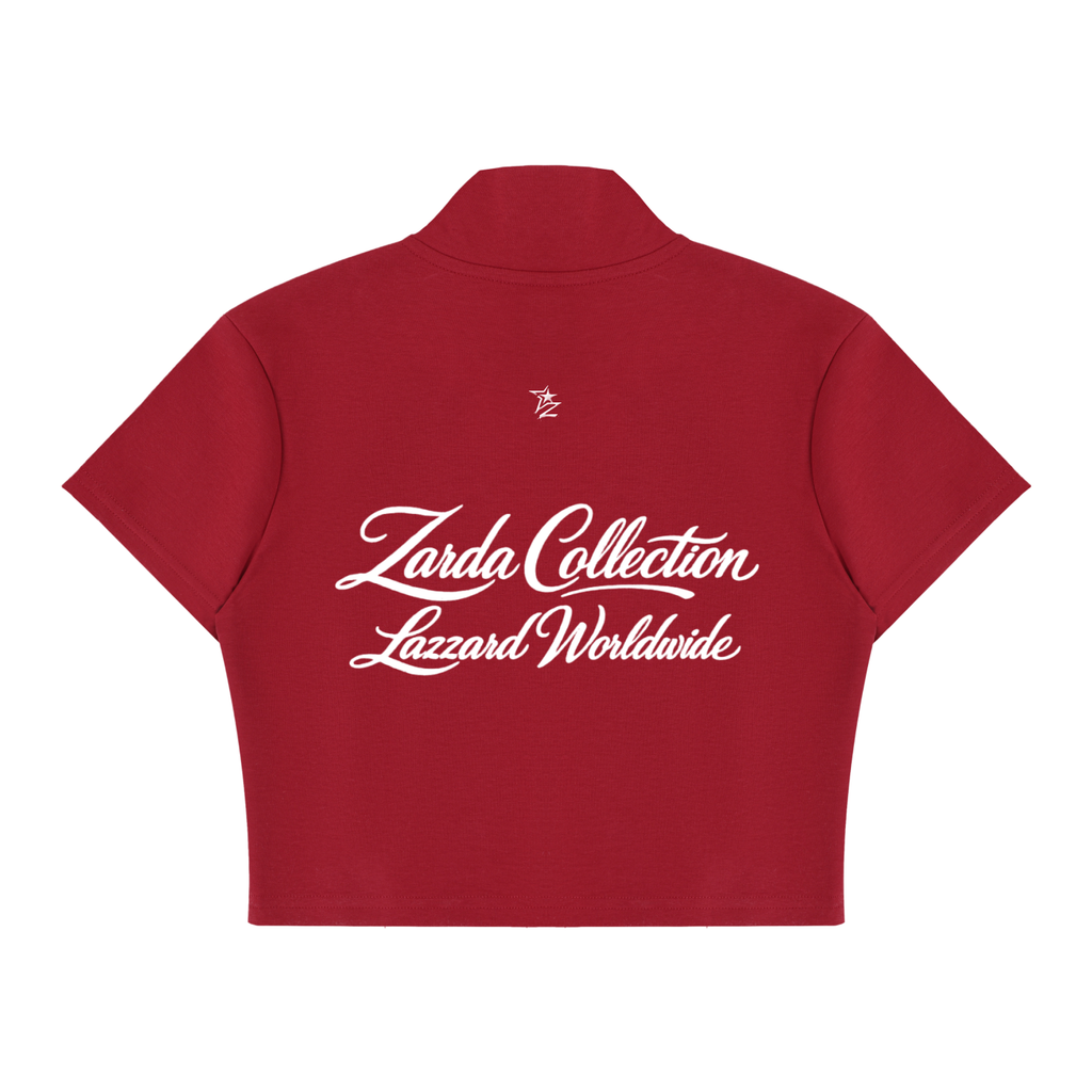 Women's Cropped Full Zip Short Sleeve T-Shirt