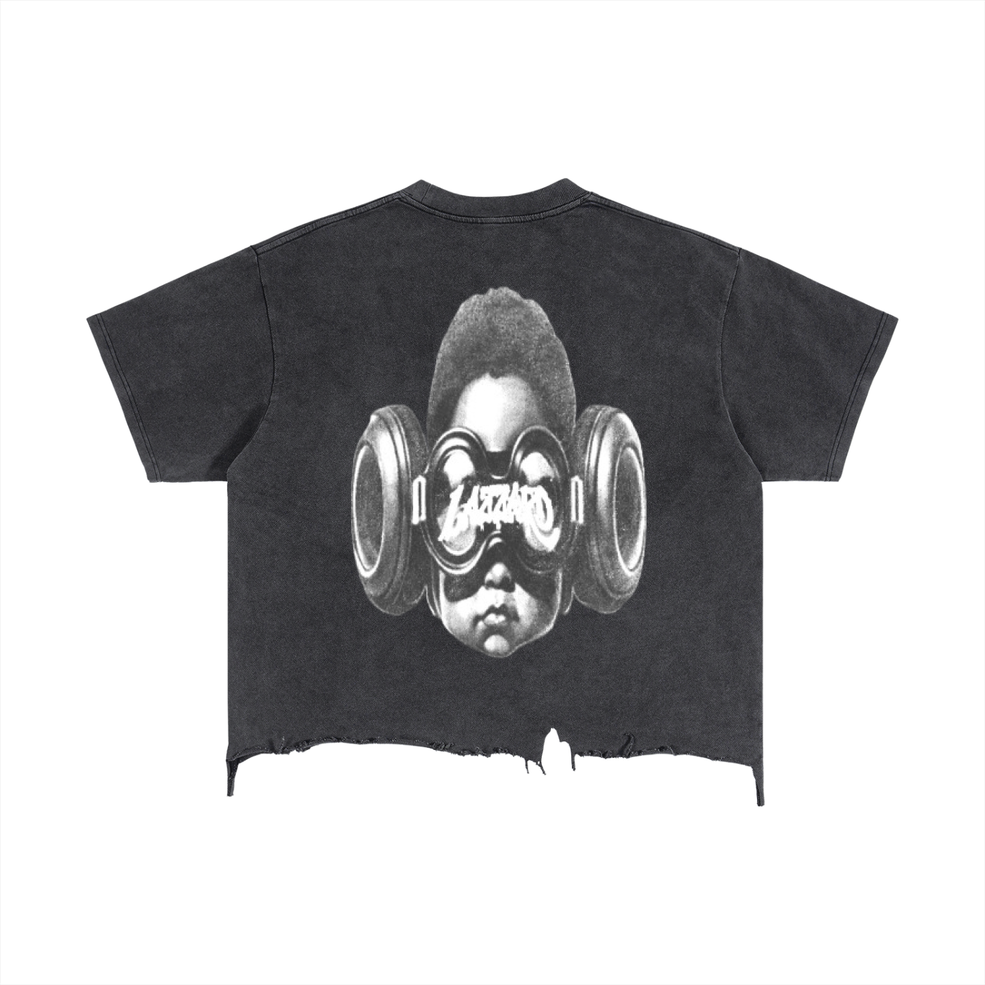 “No Signal” Vintage Wash Boxy Distressed Hem Tee