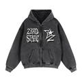 “Zard State” Snow-Washed Boxy Hoodie