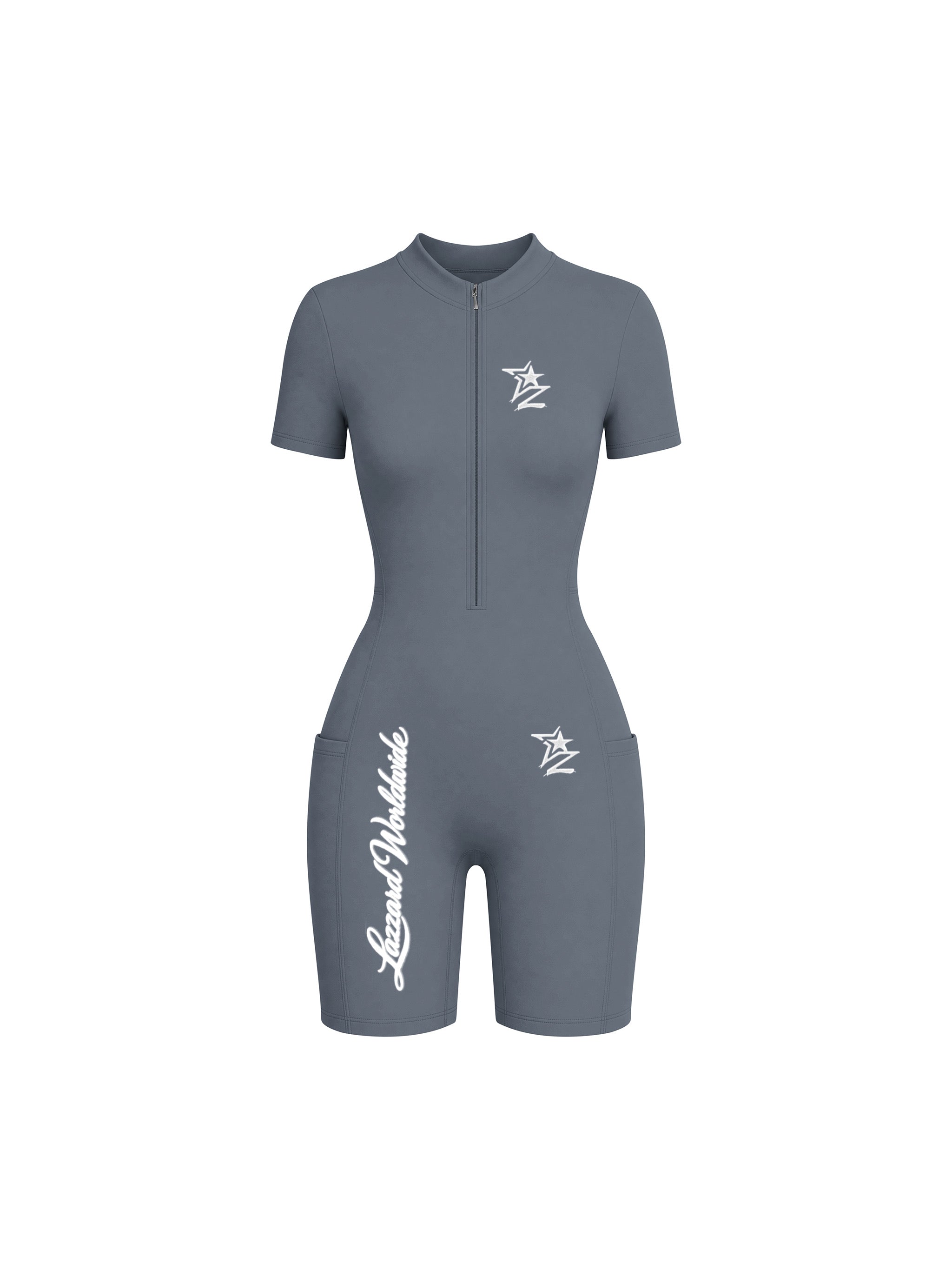 Women's Quarter-Zip Short Sleeve Romper