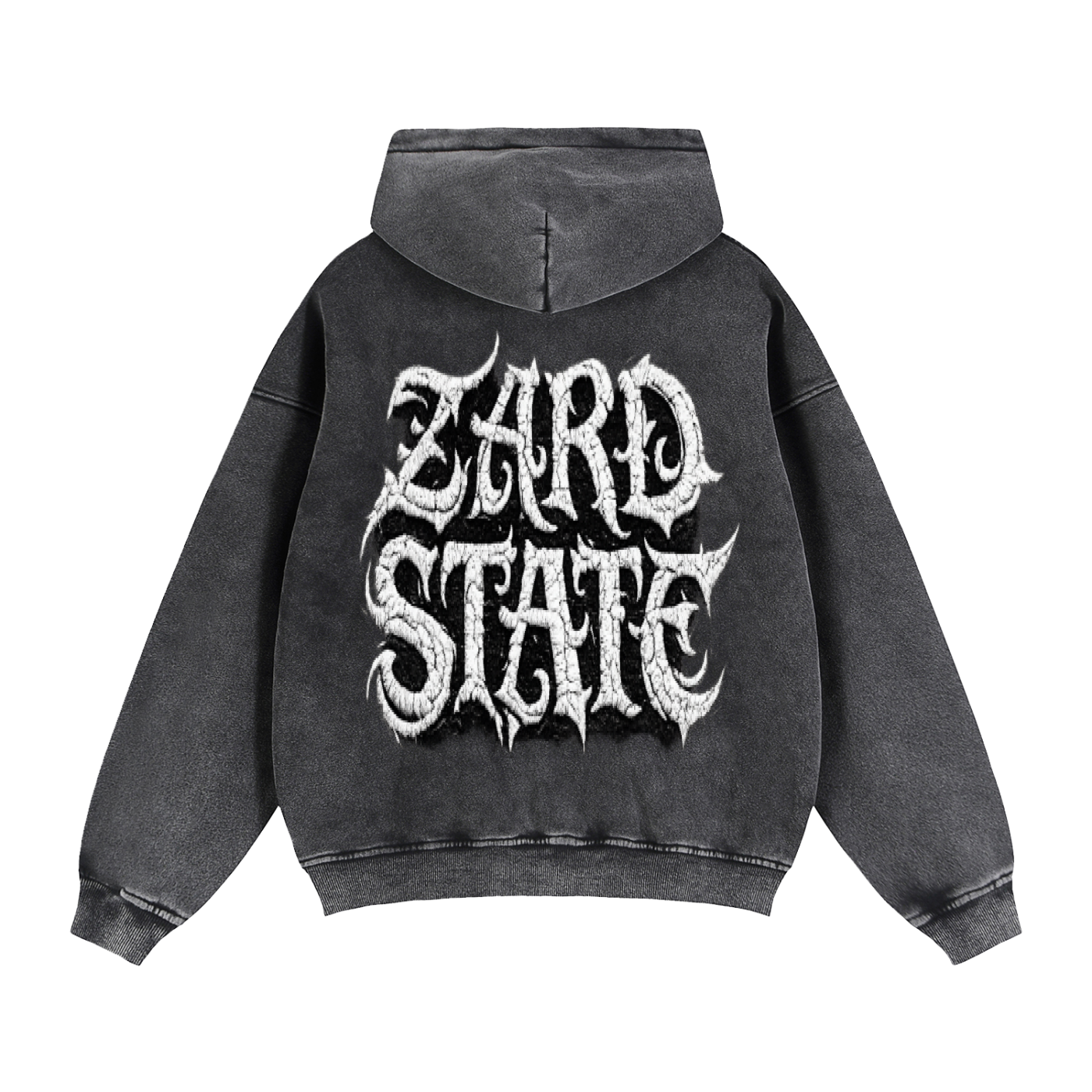 “Zard State” Snow-Washed Boxy Hoodie