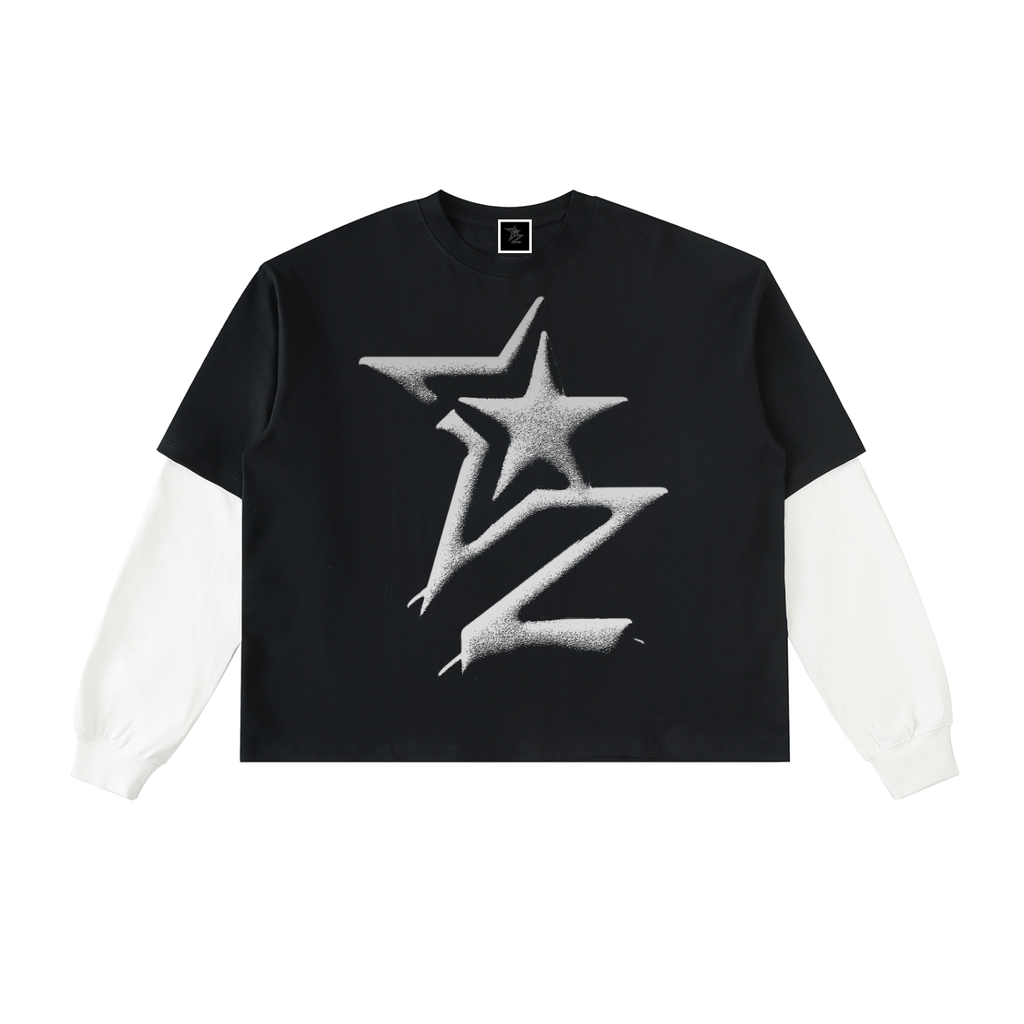 “Sketch” Layered Contrast Sleeve Shirt