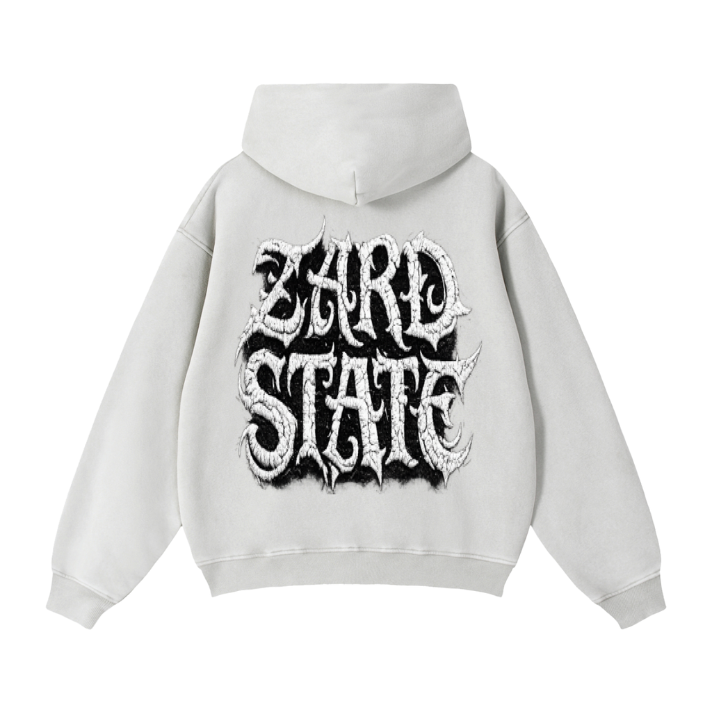 “Zard State” Snow-Washed Boxy Hoodie