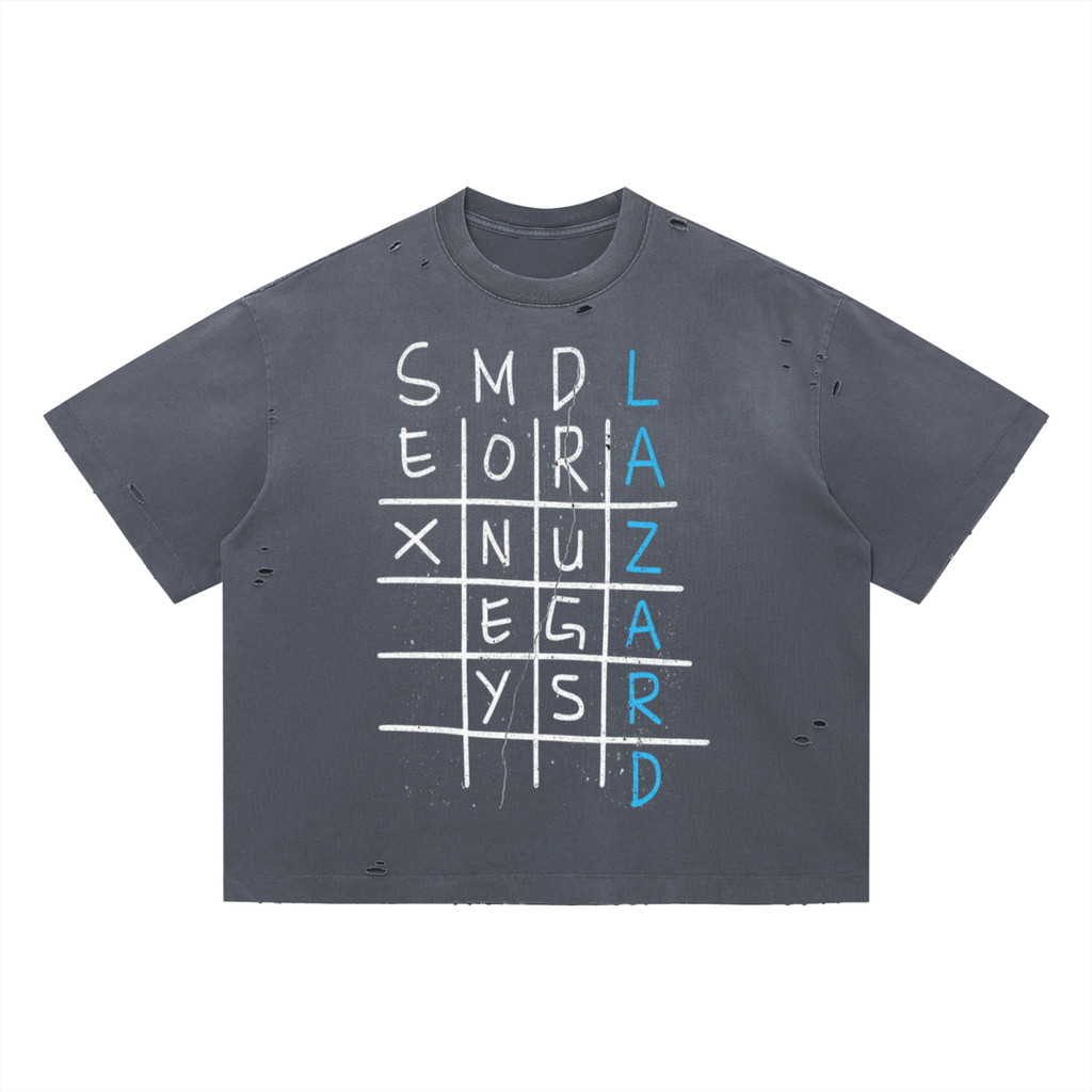 “SMD” Vintage Washed Distressed Boxy Oversized T-Shirt