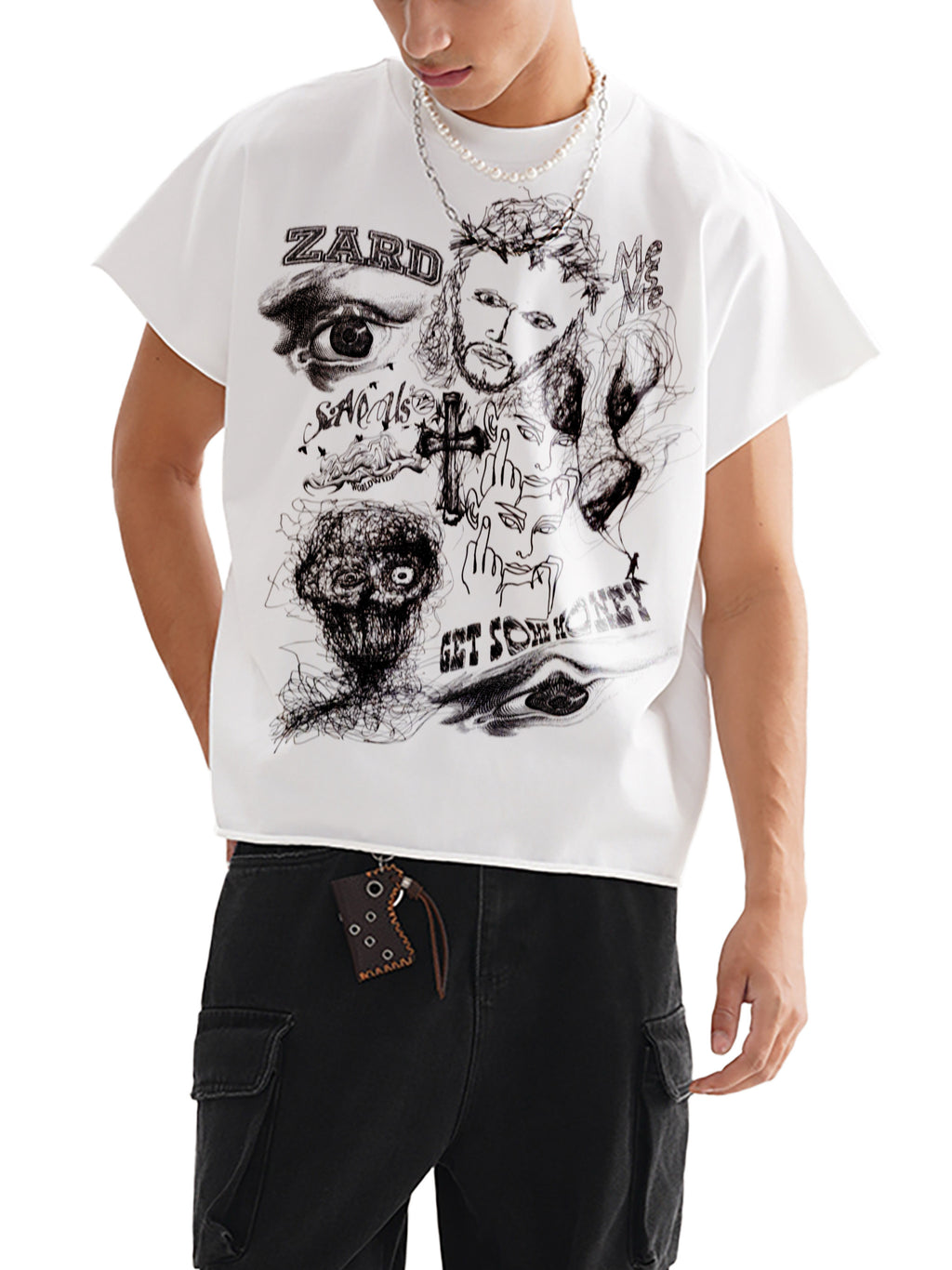 Raw Edge Boxy Non-Shrink T-Shirt