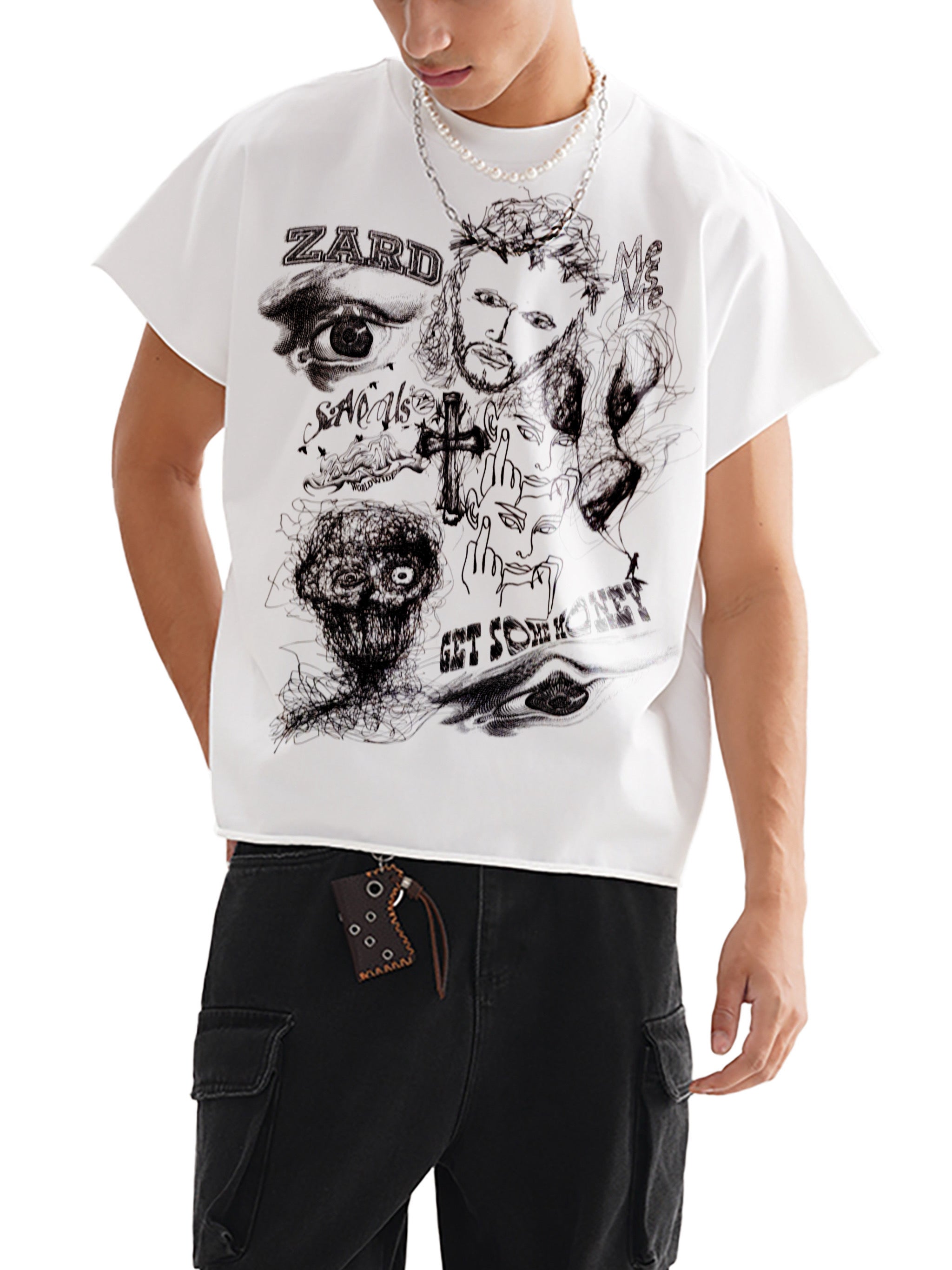 Raw Edge Boxy Non-Shrink T-Shirt