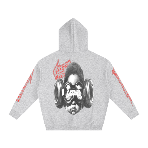 Flower Gray Oversized Hoodie