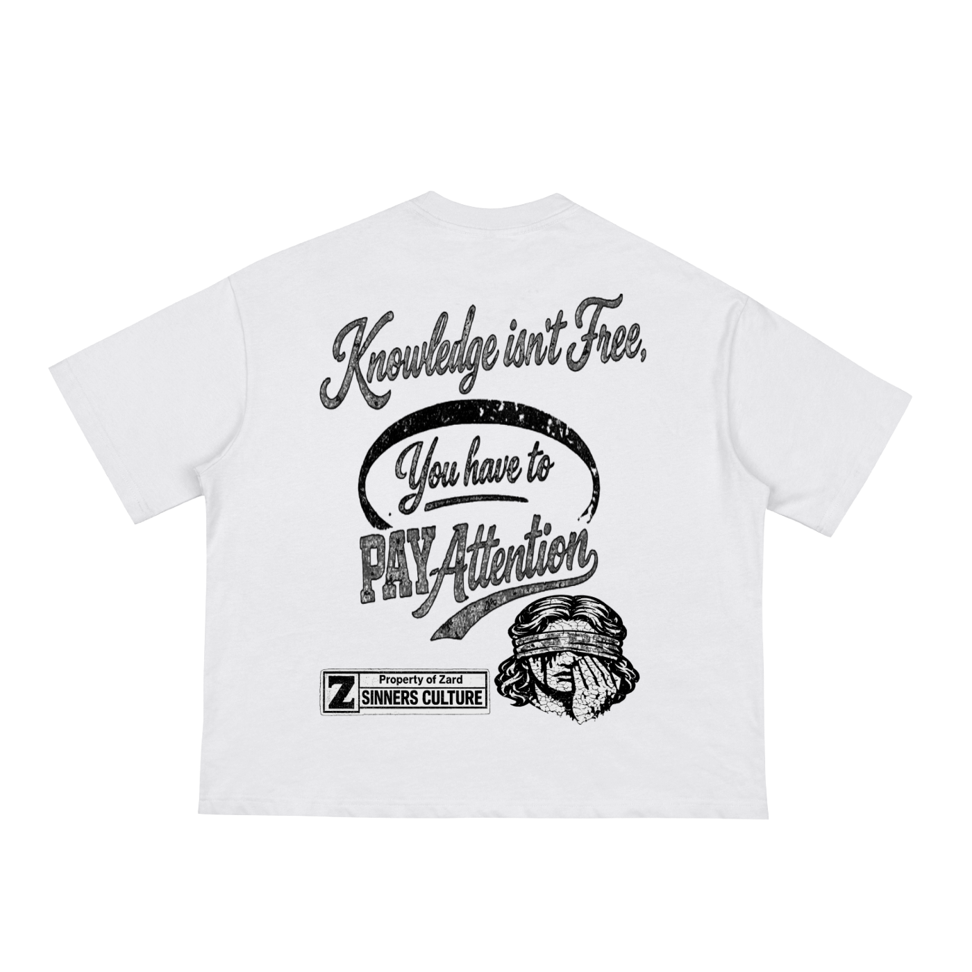 “KIF” Classic Loose Boxy Tee (Black/White)