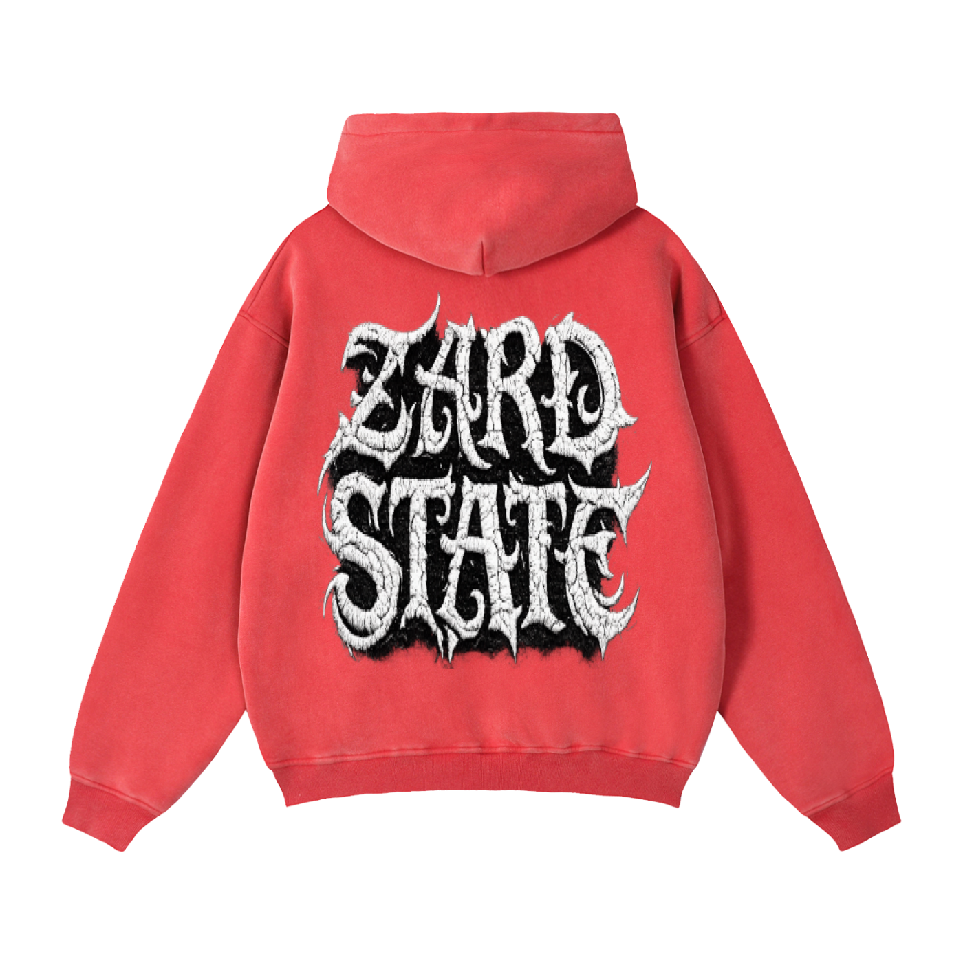 “Zard State” Snow-Washed Boxy Hoodie