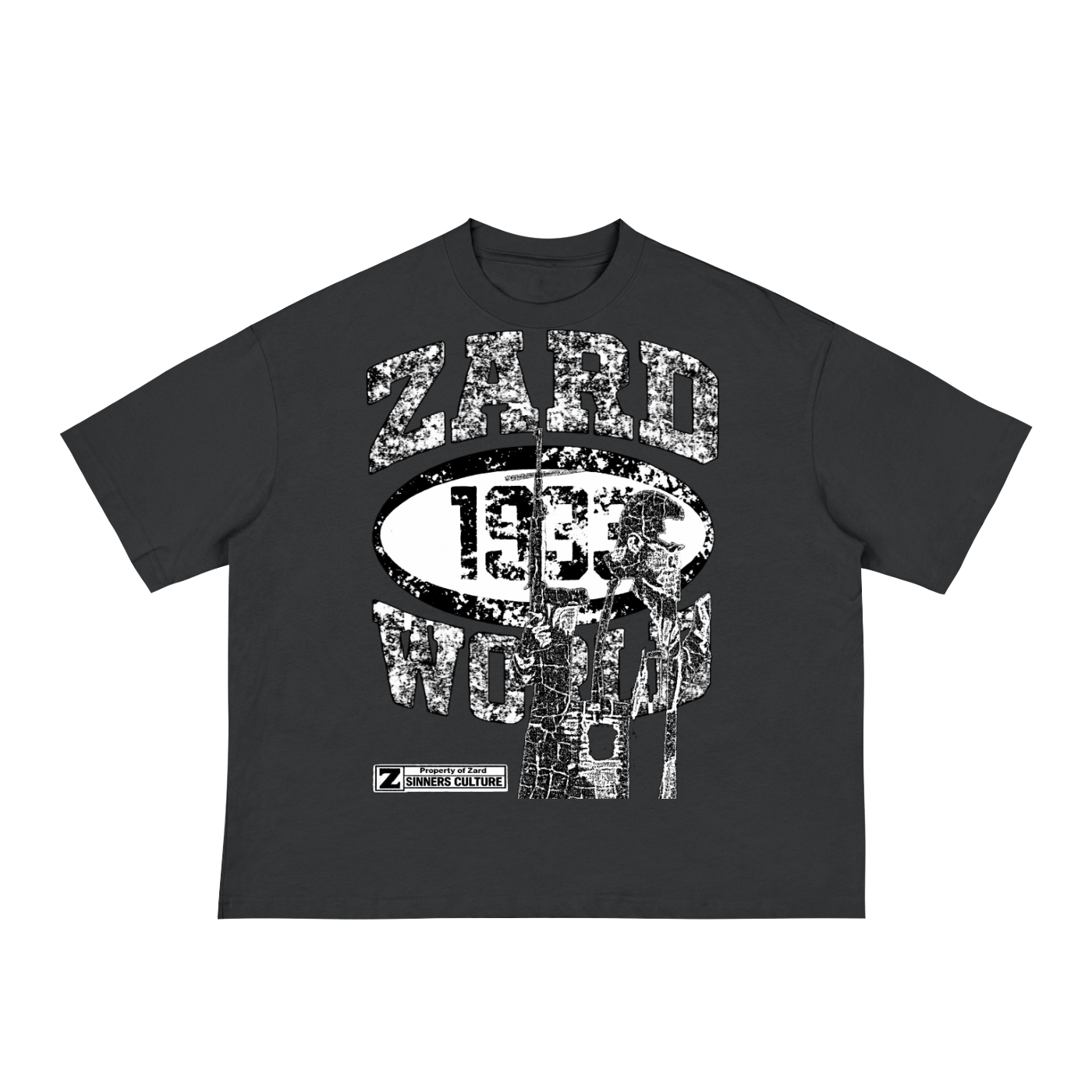 “KIF” Classic Loose Boxy Tee (Black/White)