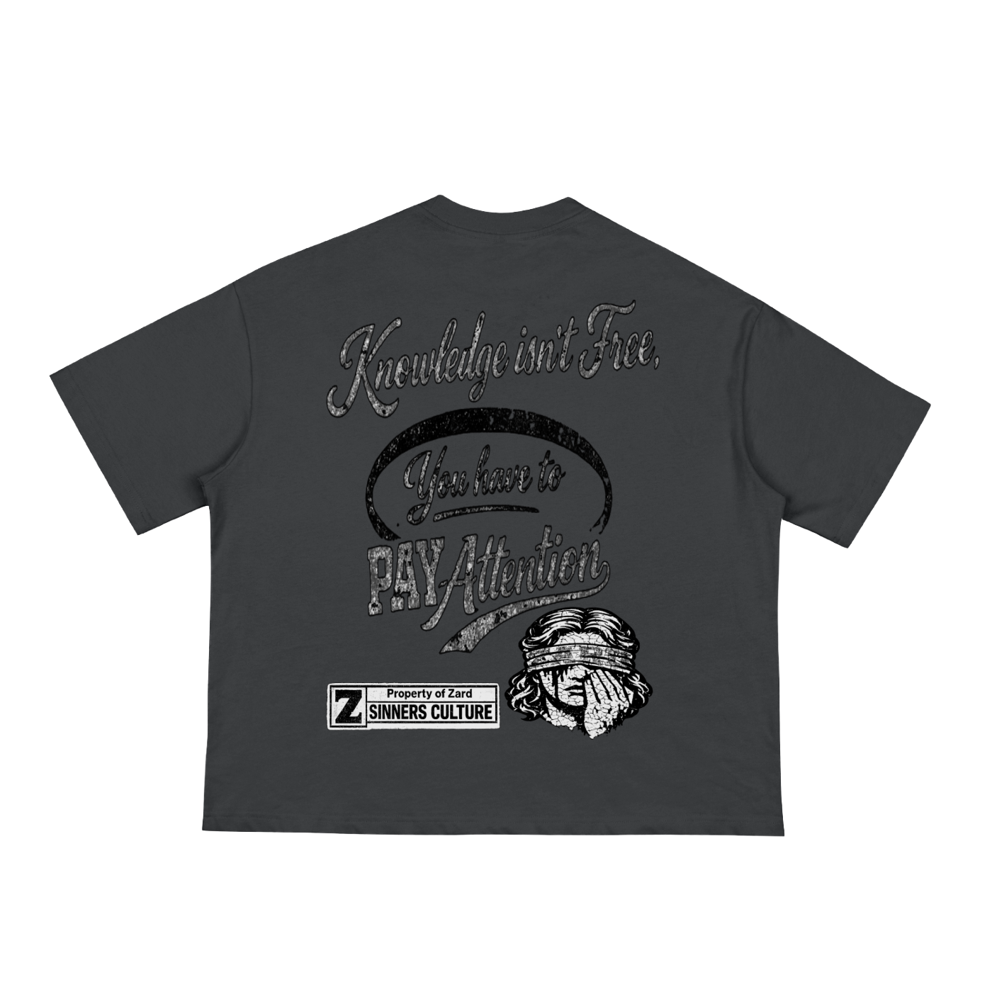 “KIF” Classic Loose Boxy Tee (Black/White)