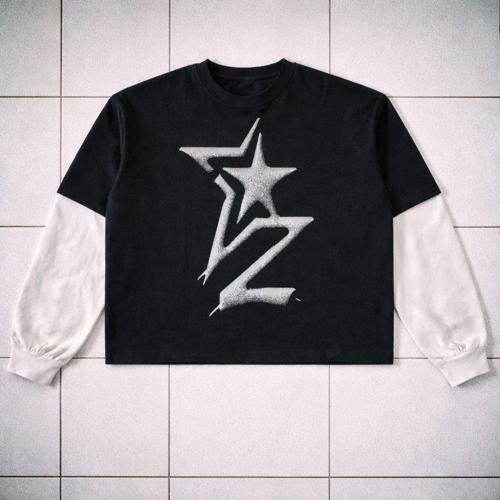 “Sketch” Layered Contrast Sleeve Shirt