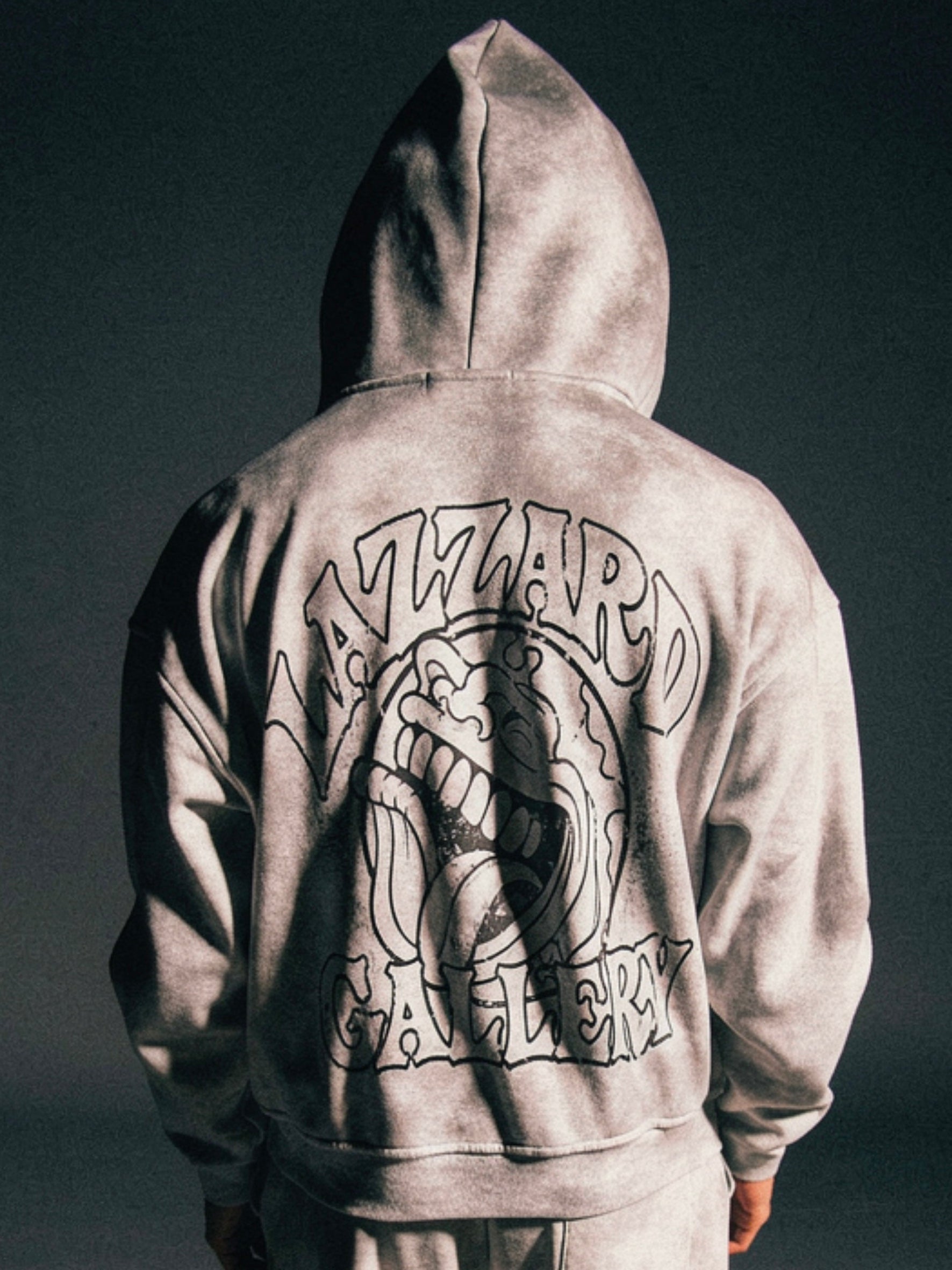 Dirty Washed Zip-Up Fleece Hoodie