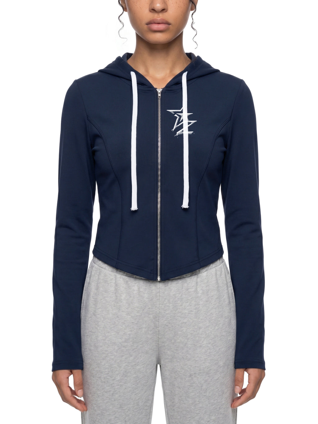 Women's Slim Cropped Full Zip Hoodie