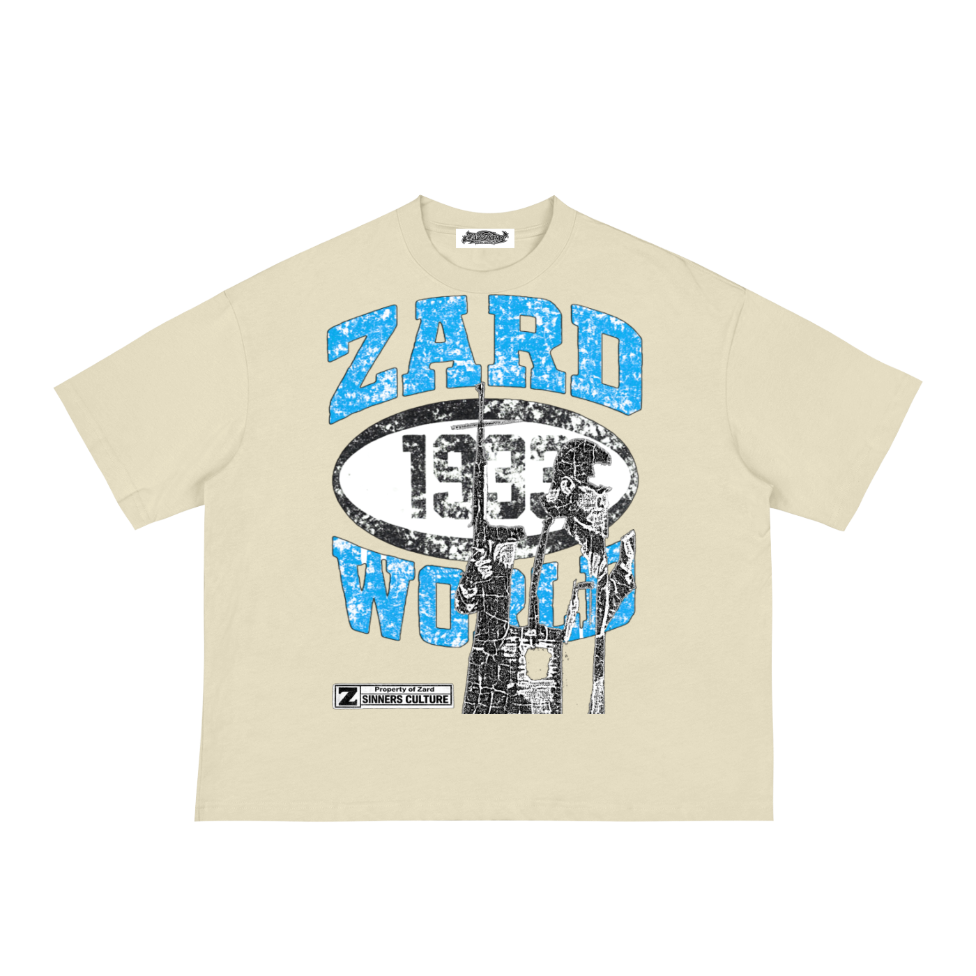 KIF” Classic Loose Boxy Tee (Aqua Blue)