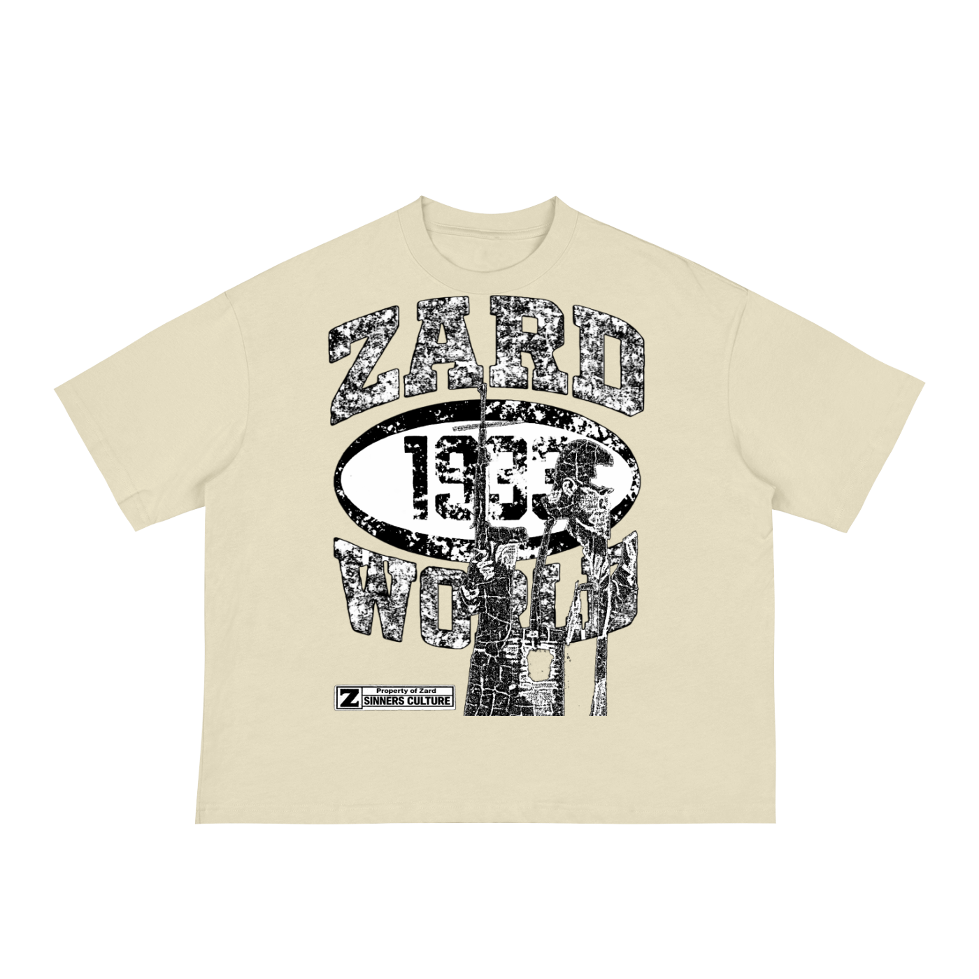 “KIF” Classic Loose Boxy Tee (Black/White)