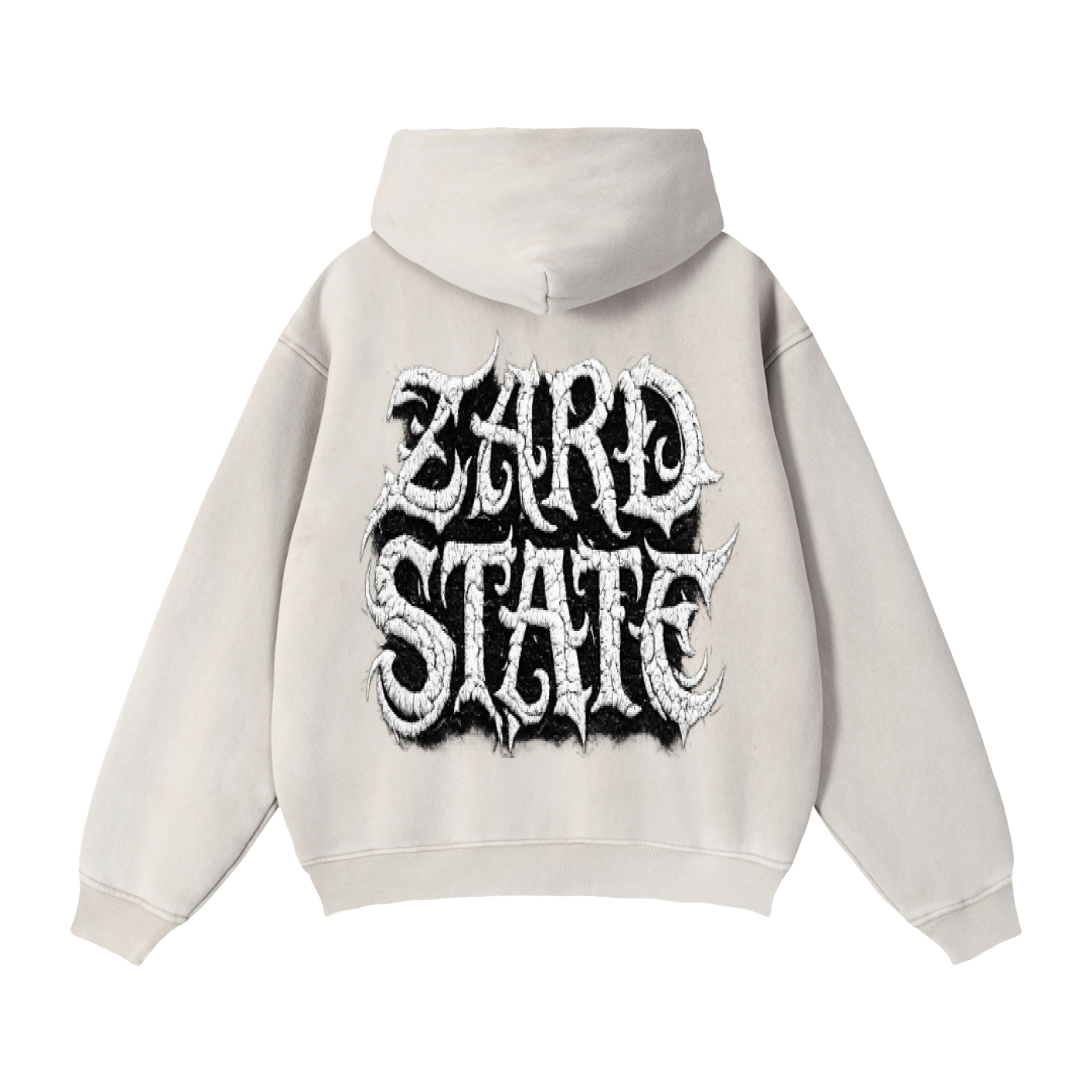 “Zard State” Snow-Washed Boxy Hoodie