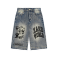 Vintage Wash Baggy Denim Shorts