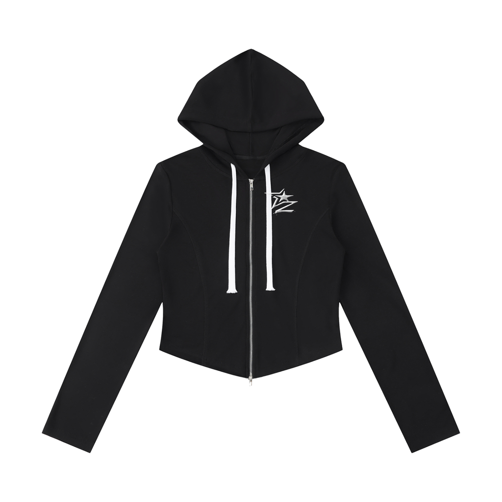 Women's Slim Cropped Full Zip Hoodie