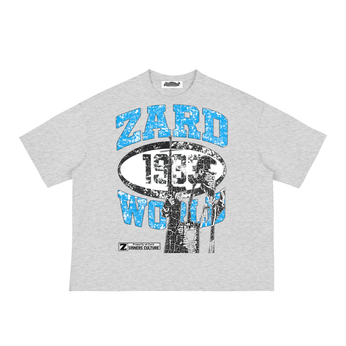 KIF” Classic Loose Boxy Tee (Aqua Blue)