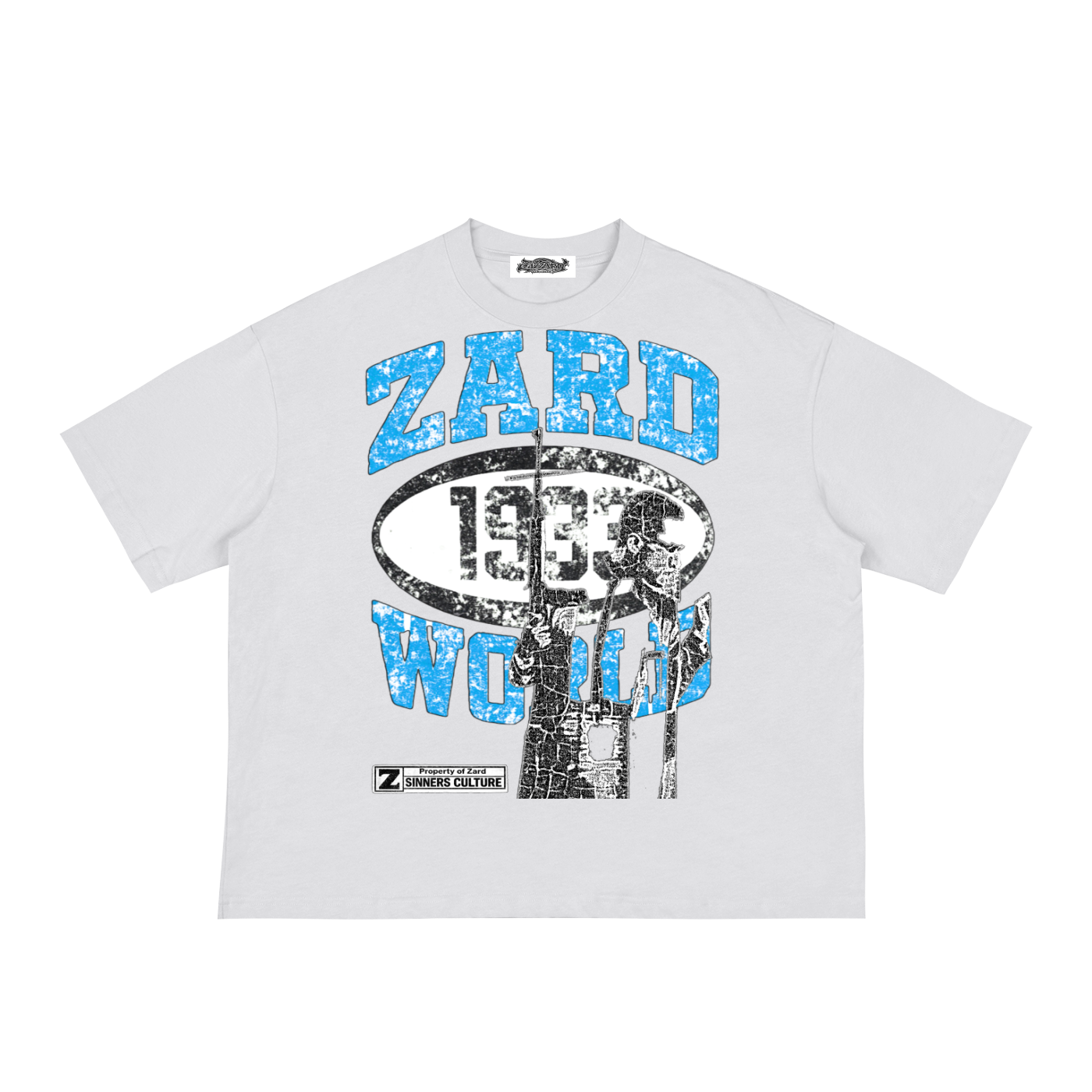 KIF” Classic Loose Boxy Tee (Aqua Blue)