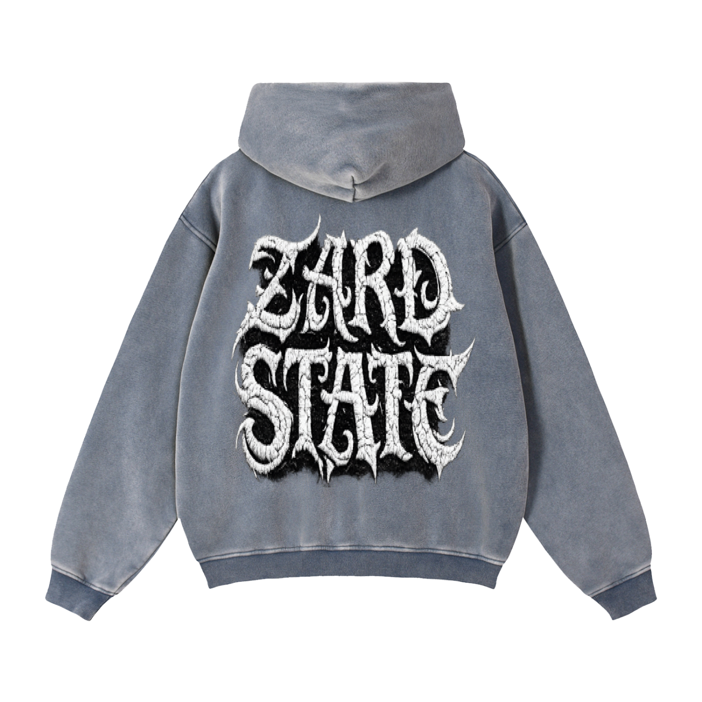 “Zard State” Snow-Washed Boxy Hoodie