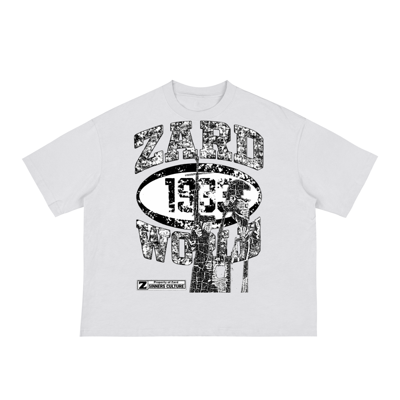 “KIF” Classic Loose Boxy Tee (Black/White)