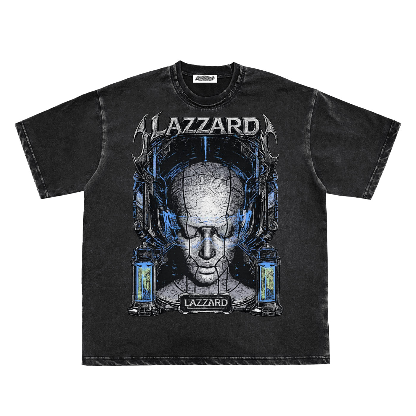 Snow Washed Raw-Edge Neckline T-Shirt