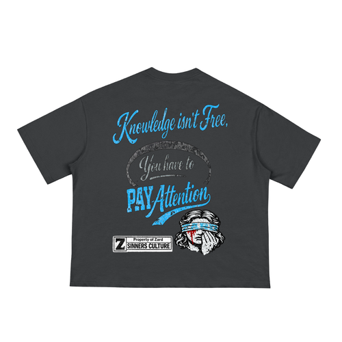 KIF” Classic Loose Boxy Tee (Aqua Blue)