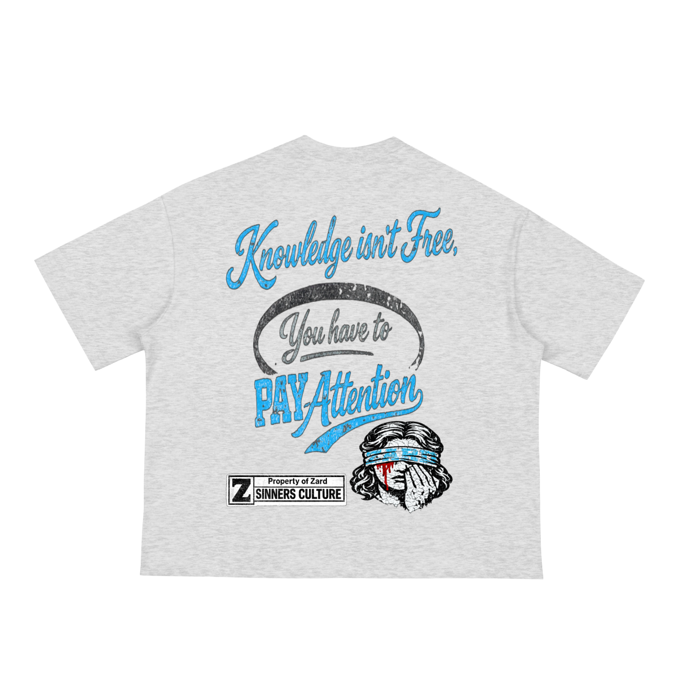 KIF” Classic Loose Boxy Tee (Aqua Blue)