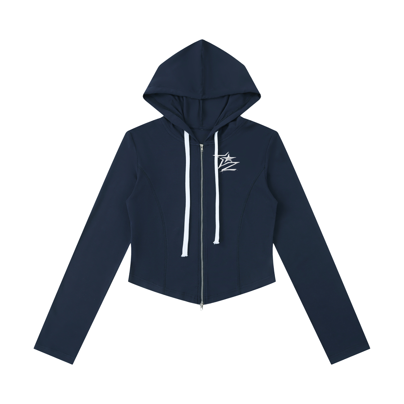 Women's Slim Cropped Full Zip Hoodie