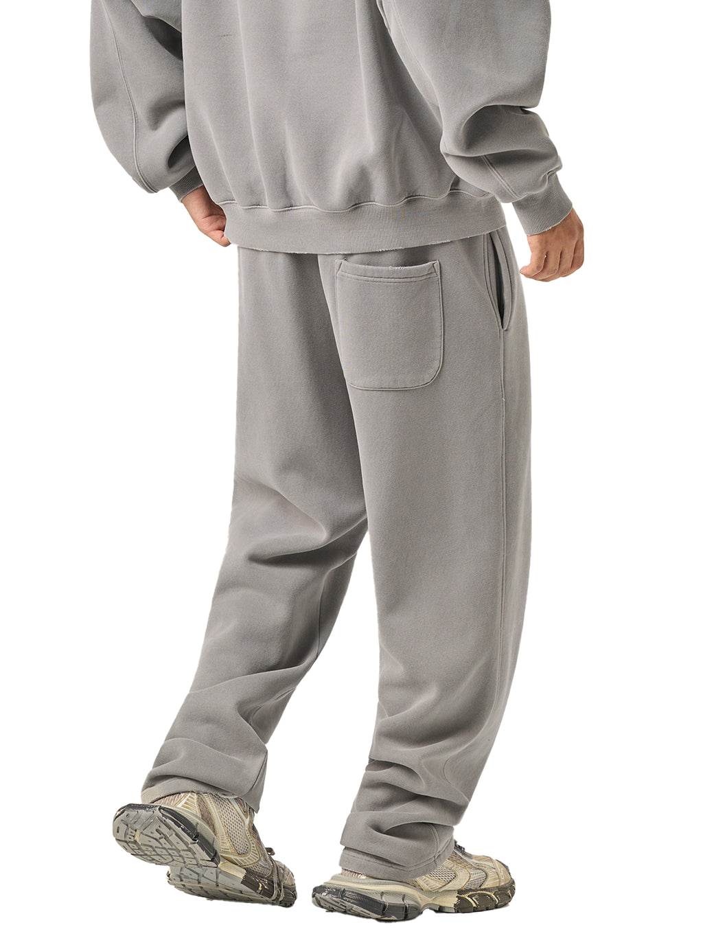 “Sketch” Frayed Enzyme Washed Fleece Bottom