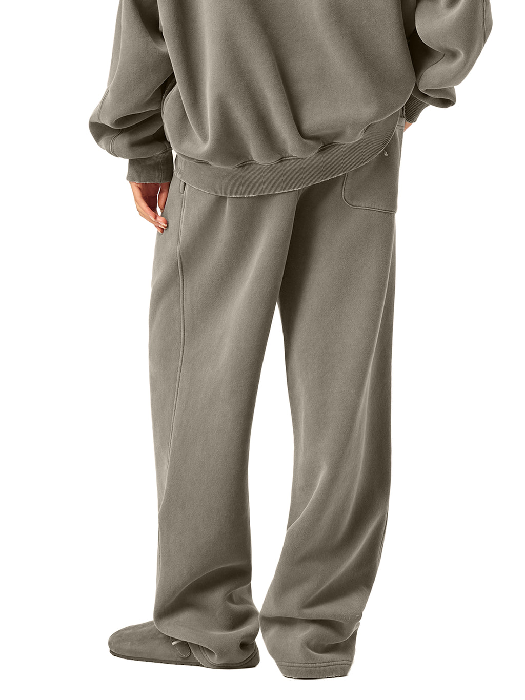 “Sketch” Frayed Enzyme Washed Fleece Bottom